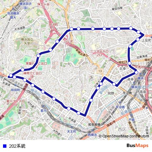 202계통 bus Line Map