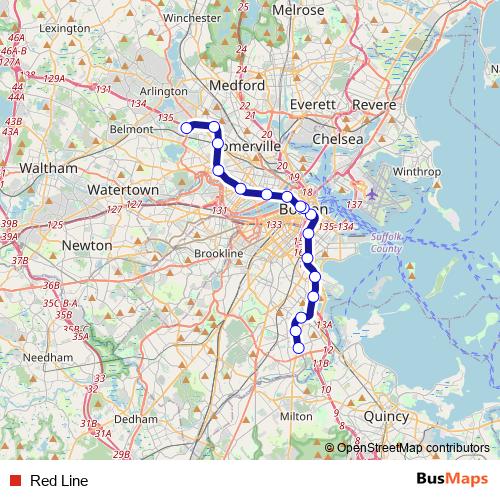 Red Line metro Line Map