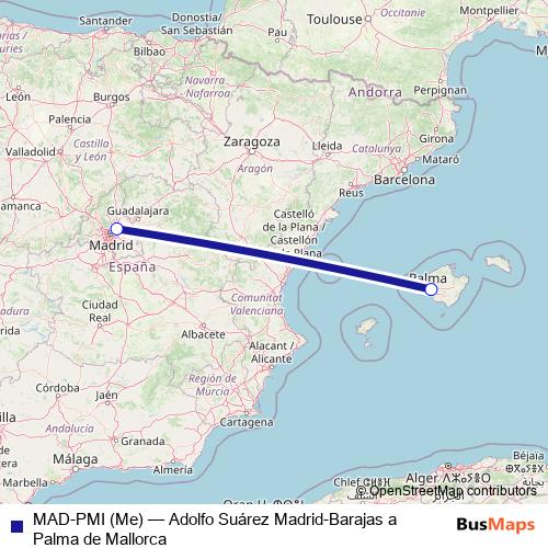 MAD-PMI (Me) air Line Map