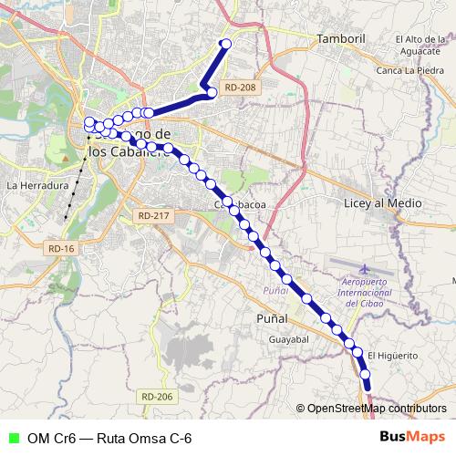 OM Cr6 bus Line Map
