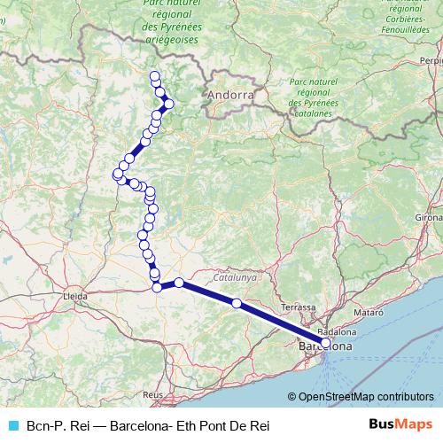 Bcn-P. Rei bus Line Map