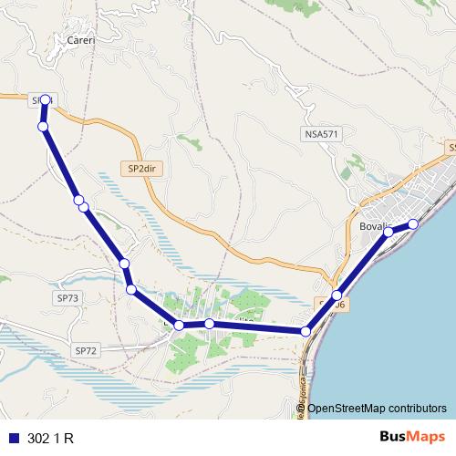 302 1 R bus Line Map