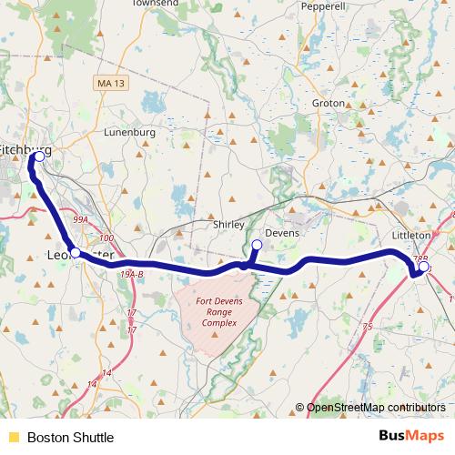Boston Shuttle bus Line Map