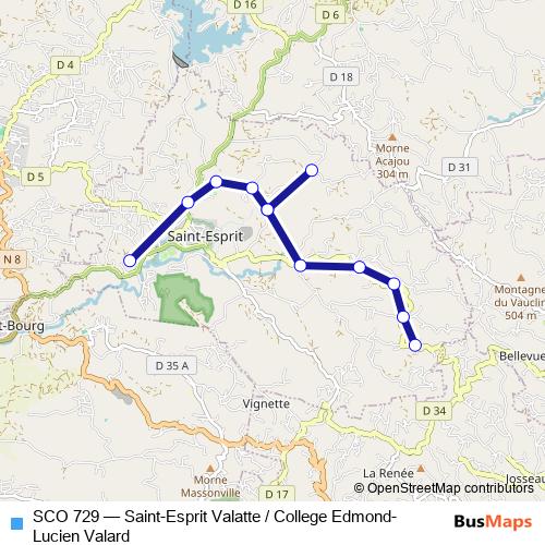 SCO 729 bus Line Map