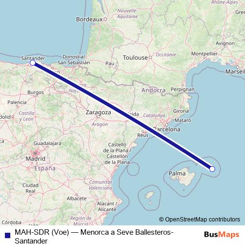 MAH-SDR (Voe) air Line Map