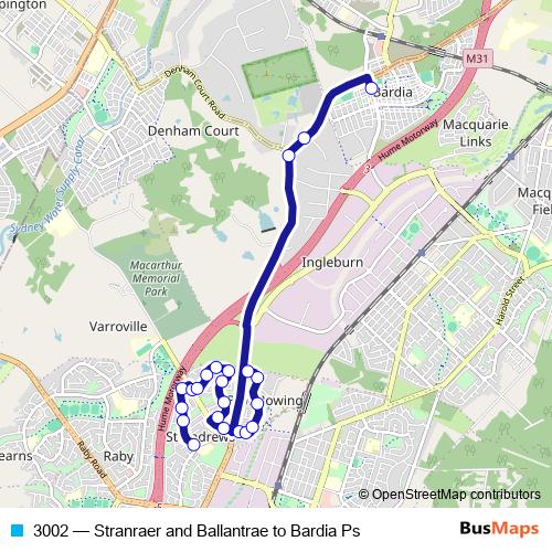 3002 bus Line Map