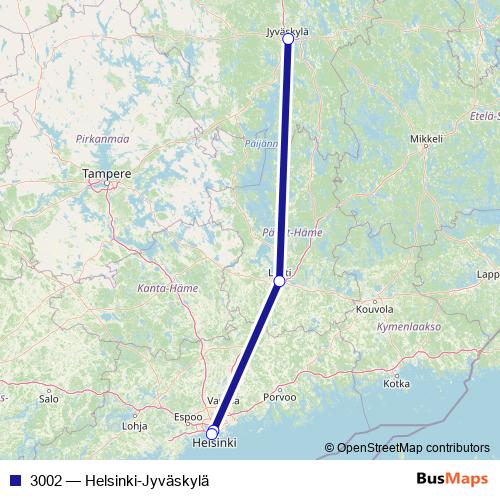 3002 bus Line Map