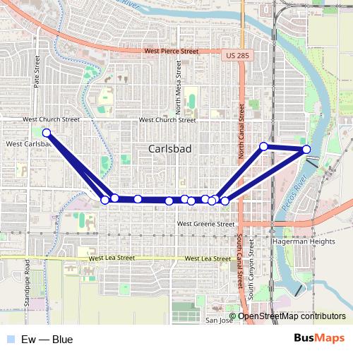 Ew bus Line Map
