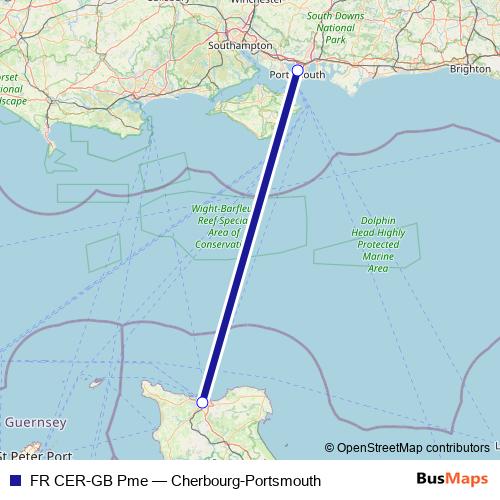 FR CER-GB Pme ferry Line Map