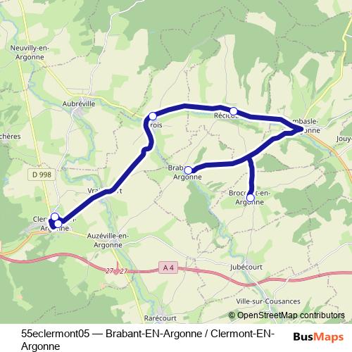 55eclermont05 bus Line Map