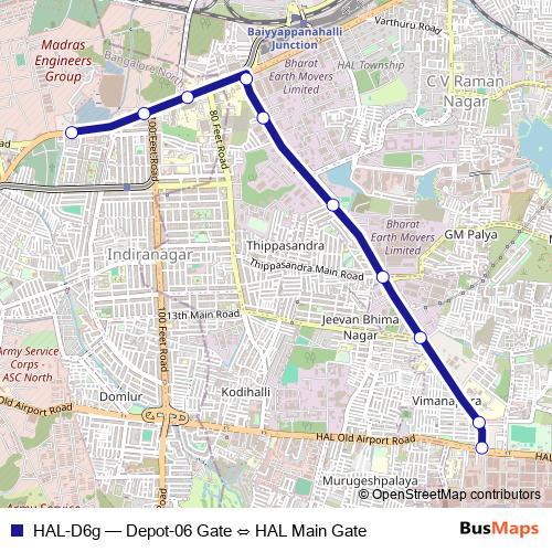 HAL-D6g bus Line Map