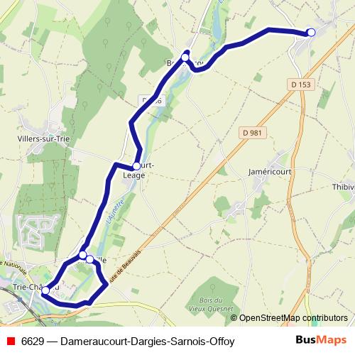 6629 bus Line Map