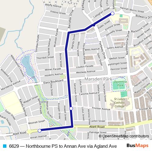 6629 bus Line Map