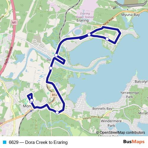 6629 bus Line Map