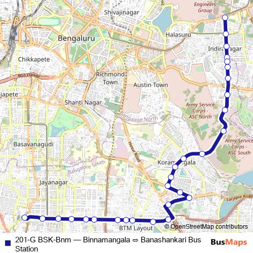 201-G BSK-Bnm bus Line Map