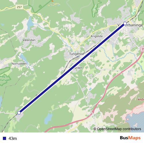 43m bus Line Map