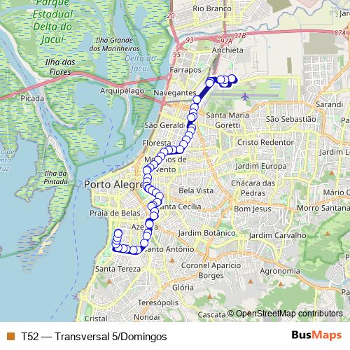 T52 bus Line Map