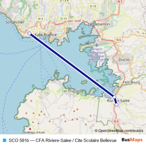 SCO 591b bus Line Map
