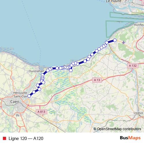 Ligne 120 bus Line Map