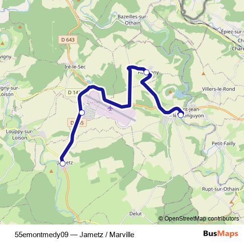 55emontmedy09 bus Line Map