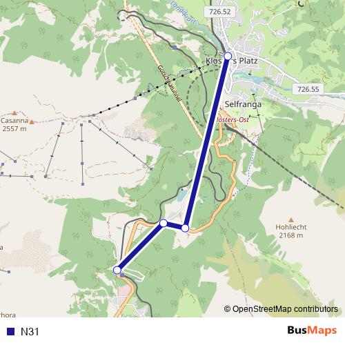 N31 bus Line Map
