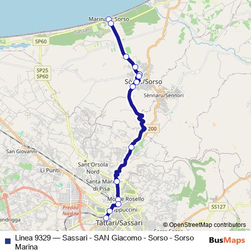 Linea 9329 bus Line Map