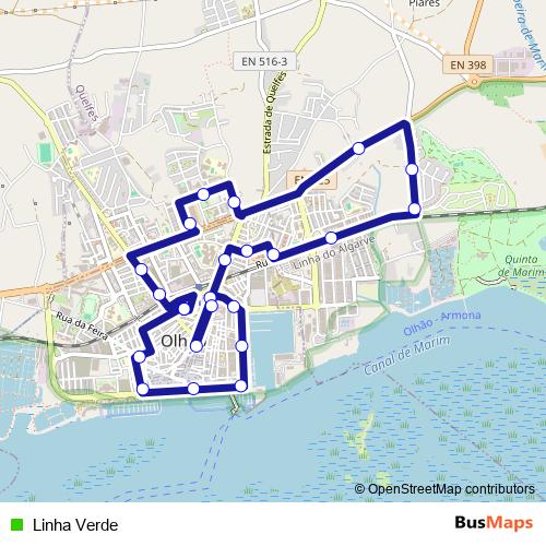 Linha Verde bus Line Map