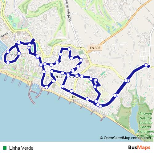 Linha Verde bus Line Map