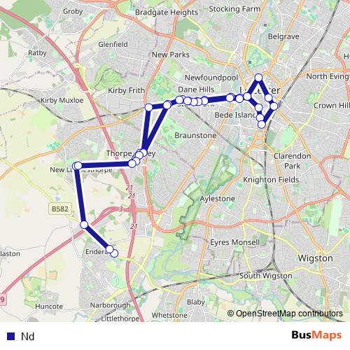 Nd bus Line Map