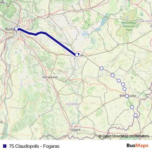 75 Claudiopolis - Fogaras rail Line Map