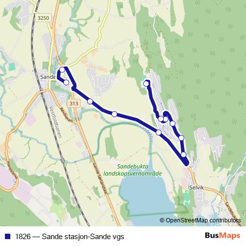 1826 bus Line Map