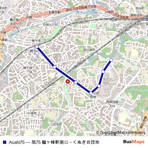 Asahi75 bus Line Map