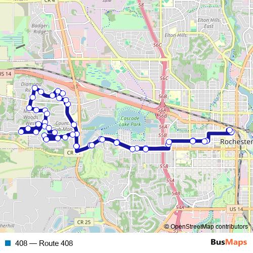 408 bus Line Map
