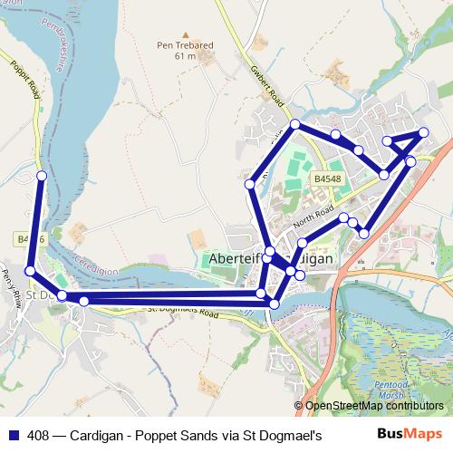 408 bus Line Map