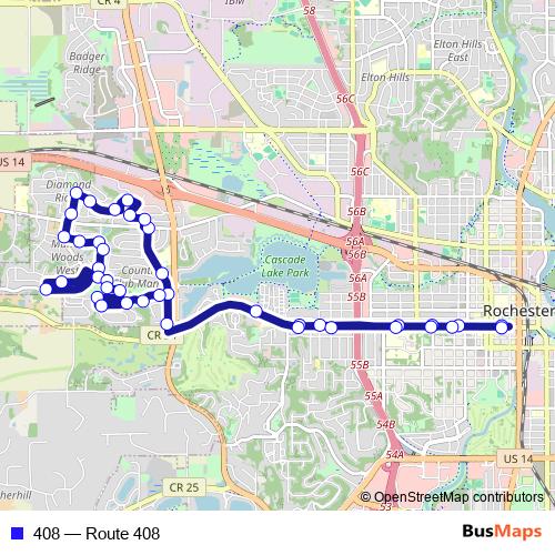 408 bus Line Map