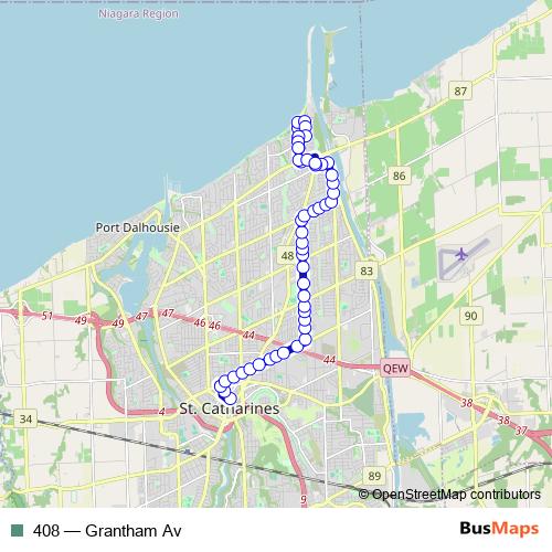 408 bus Line Map