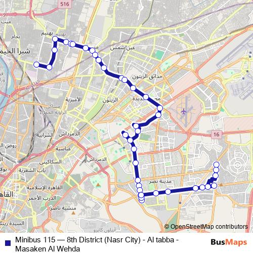 Minibus 115 bus Line Map