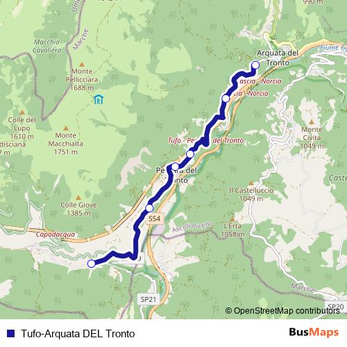 Tufo-Arquata DEL Tronto bus Line Map