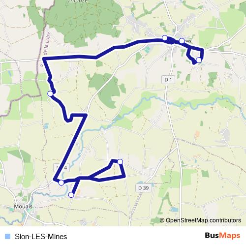 Sion-LES-Mines bus Line Map