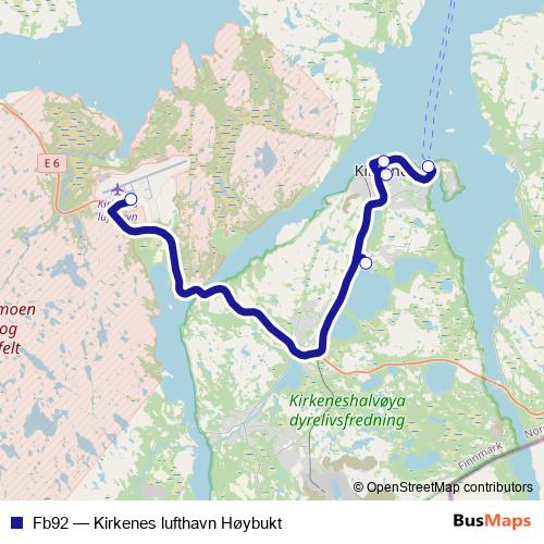 Fb92 bus Line Map