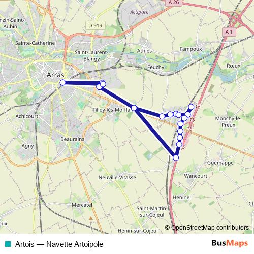 Artois bus Line Map