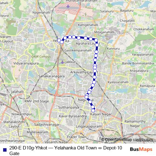 290-E D10g-Yhkot bus Line Map