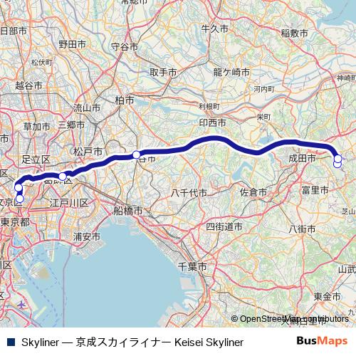 Skyliner rail Line Map