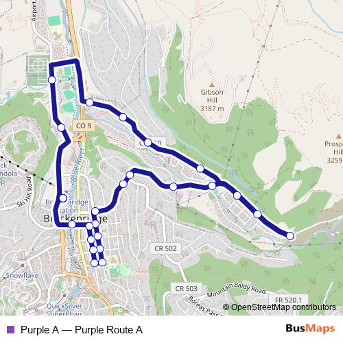 Purple A bus Line Map