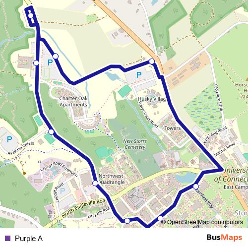 Purple A bus Line Map