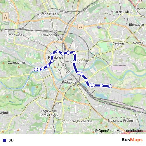 20 tram Line Map