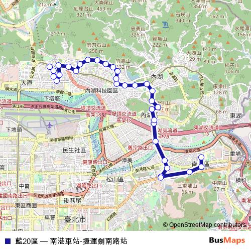 藍20區 bus Line Map