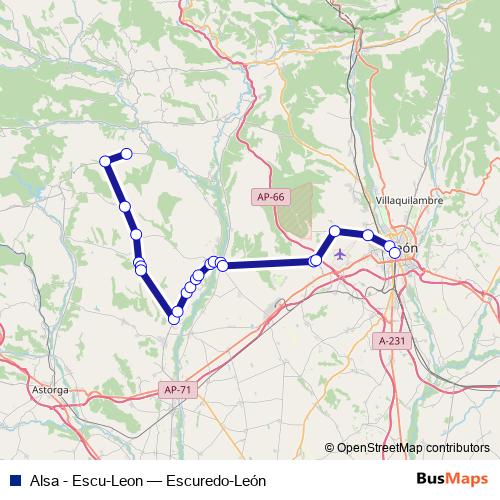 Alsa - Escu-Leon bus Line Map