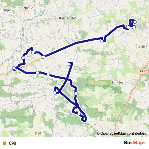 098 bus Line Map
