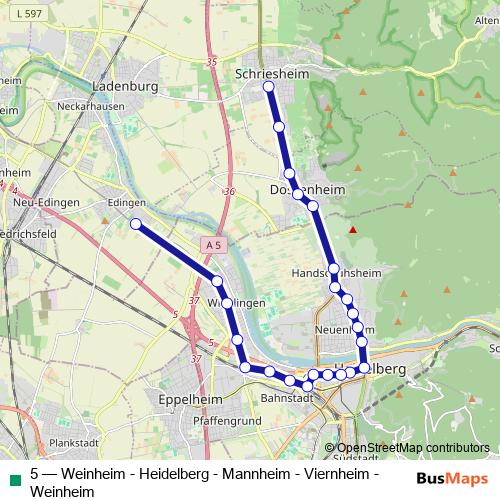 5 tram Line Map